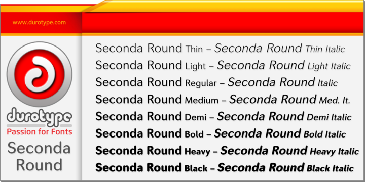 Przykład czcionki Seconda Round Outline 4 Fill